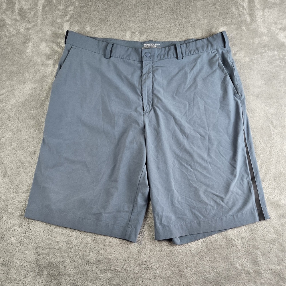 Nike Golf Shorts Men 40 Blue Dri Fit Tour Performance Flat Front Pockets Stretch
